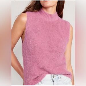 Old Navy Women's Mock-Neck Eyelash Sleeveless Sweater Top S